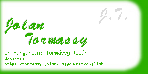 jolan tormassy business card